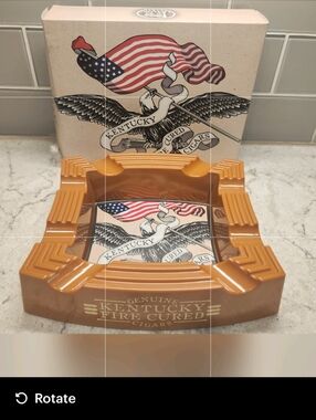 Drew Estates Kentucky Fire Cured Cigars W/  American Flag Motif Ashtray NWB